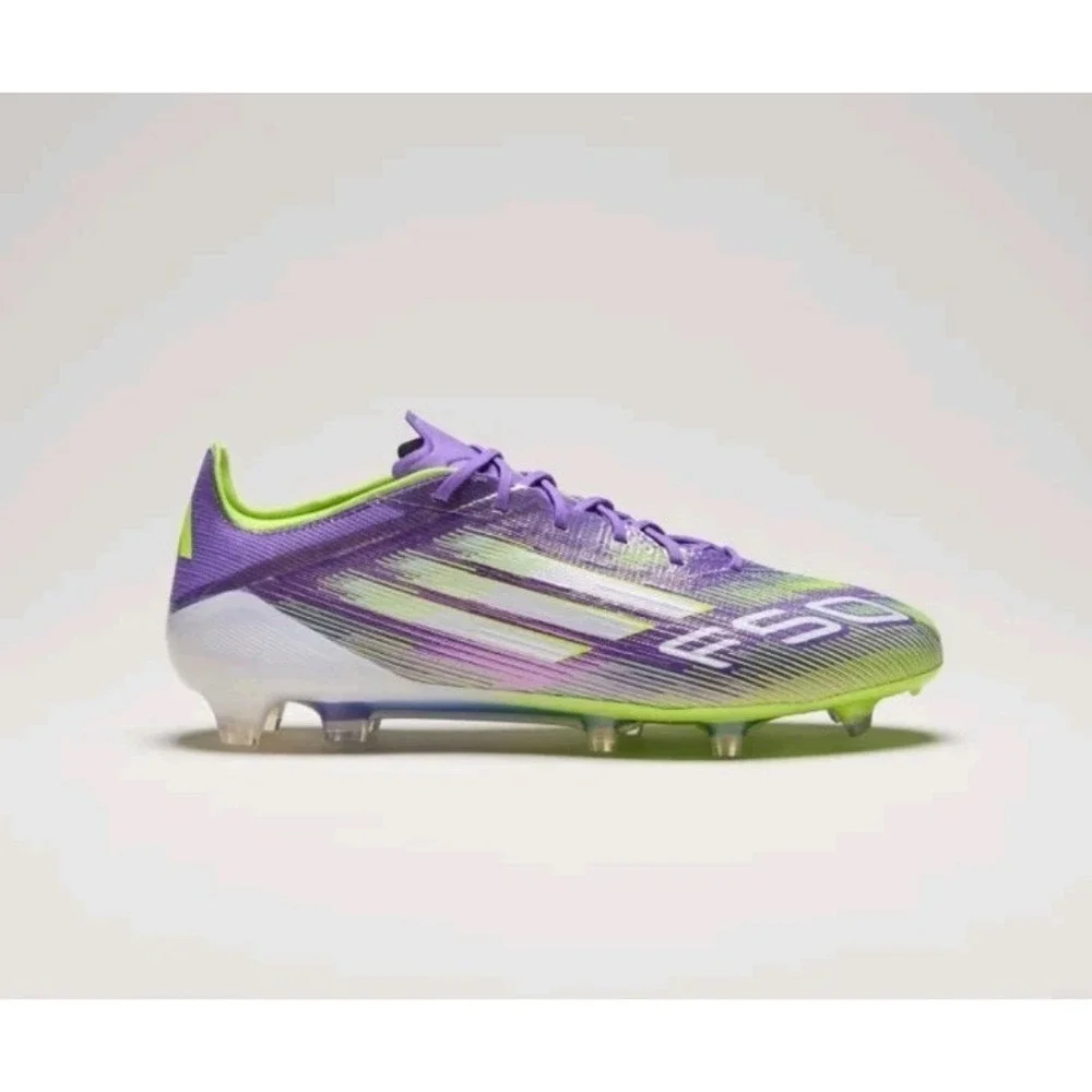 Adidas White‎ Purple Green F50 Elite Firm Ground Athletic Cleats Size 11